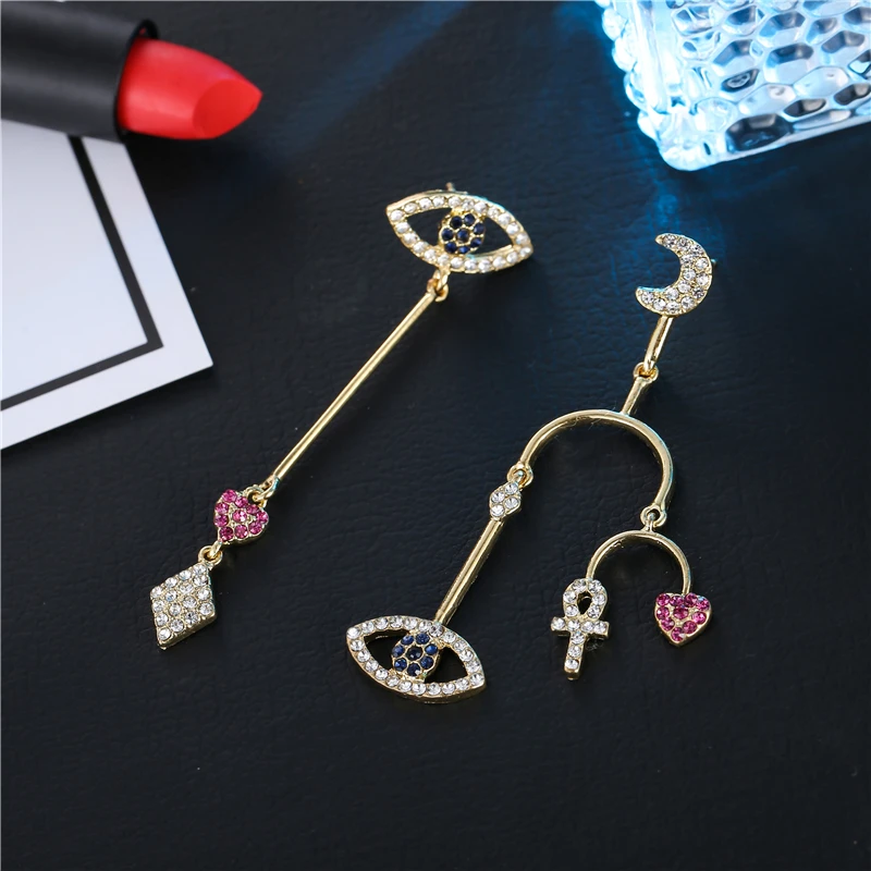 

Boutique Korean Casual OL Temperament Crystal Gold Cross Flower Chili C-Shape Dangle Drop Earring Sets Jewelry For Women Gift