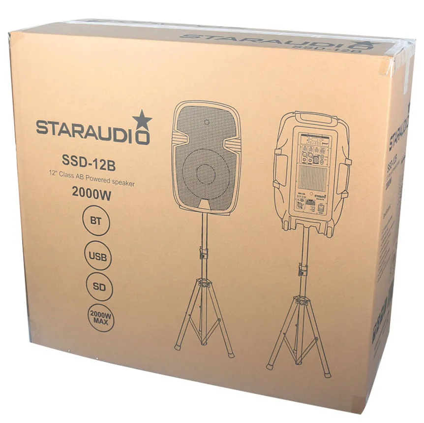 STARAUDIO пара 12 &quot2000 Вт силовые динамики для DJ PA этап динамик подставки