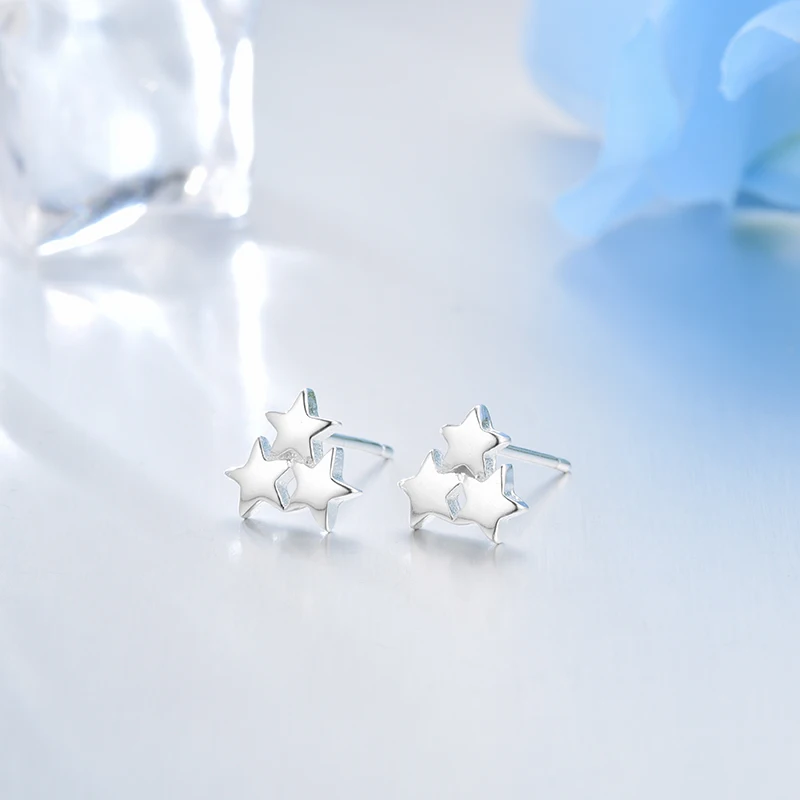 LZESHINE 100% S925 серебряная звезда серьги стержня для Для женщин Мода очаровательные
