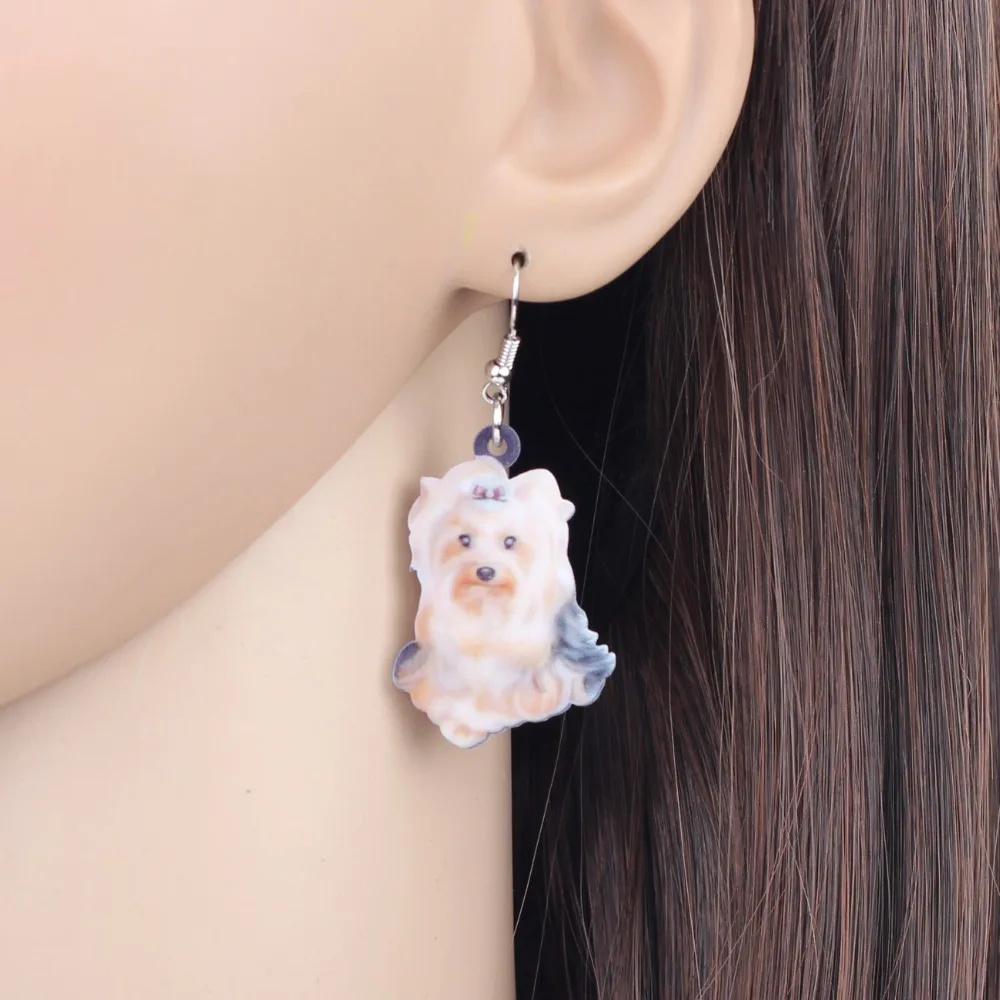 Акриловые Мультяшные висячие серьги WEVENI в виде йоркширского терьера дешевые