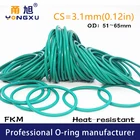 Зеленый FKM фтороруббер уплотнительные кольца CS3.1mm OD5152535556586061626365*3,1 мм уплотнительное кольцо шайба