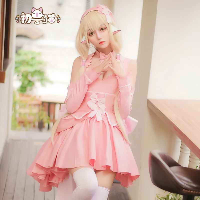 Chi Chobits Chi and Freya косплей костюм черный и розовый - Цвет: Chi