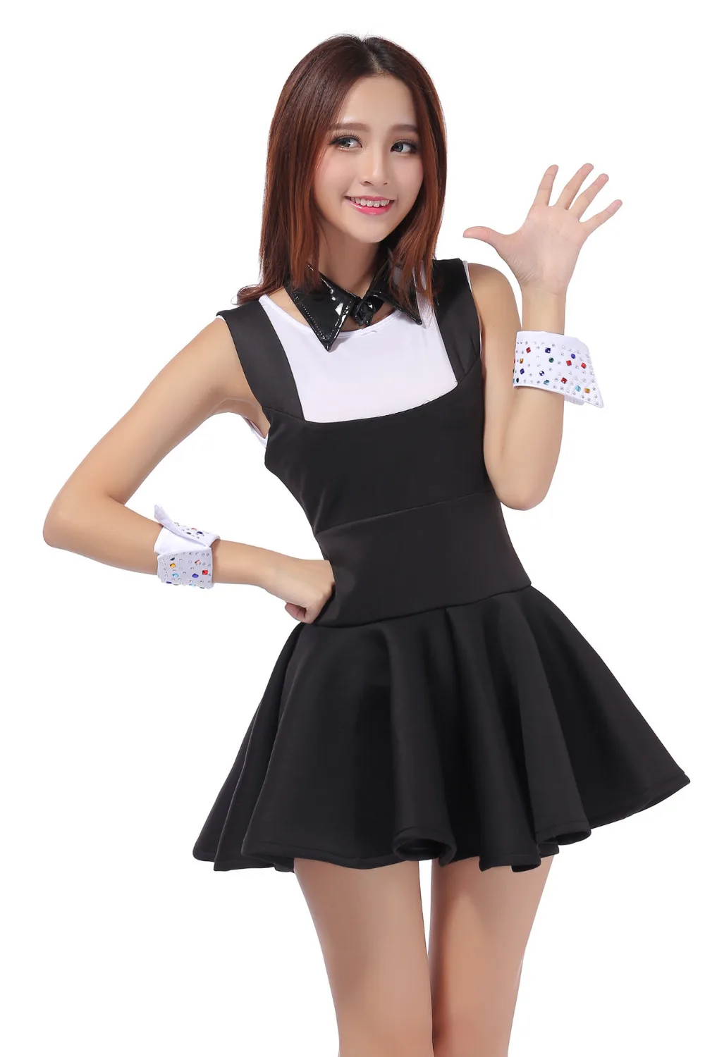 Женский костюм со звездами черно-белый формальный костюм-смокинг для певицы