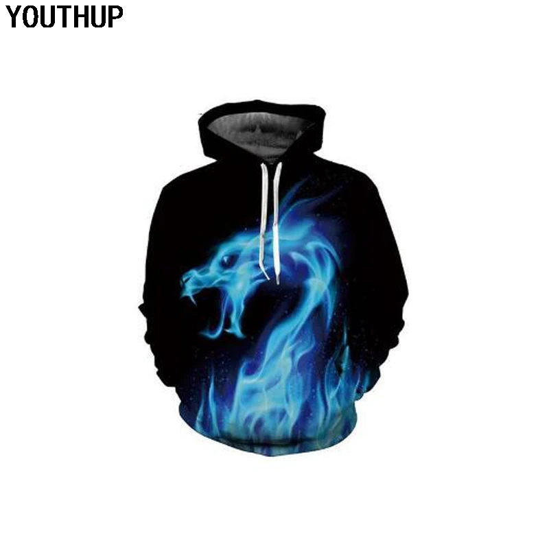

YOUTHUP Men 3d Hoodies Fire Viper Print 3D Hooded Sweatshirts Men Long Sleeve Plus Size Men Hoodies Pullover Casual Streetwear