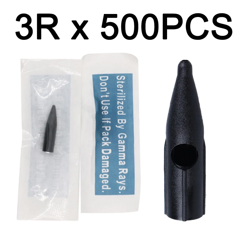 

500Pcs 2&3 Prong Round Needles Caps Individually Packed Permanent Makeup Needle Tips For Dragon /Mosaic/ Merlin/ Tattoo Machine