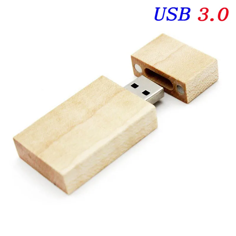 JASTER USB 3,0(более 10 шт бесплатный логотип) клен деревянное сердце usb+ коробка usb флэш-накопитель 4 ГБ/64 Гб свадебные подарки 10,5*10,5 мм - Цвет: Maple wood