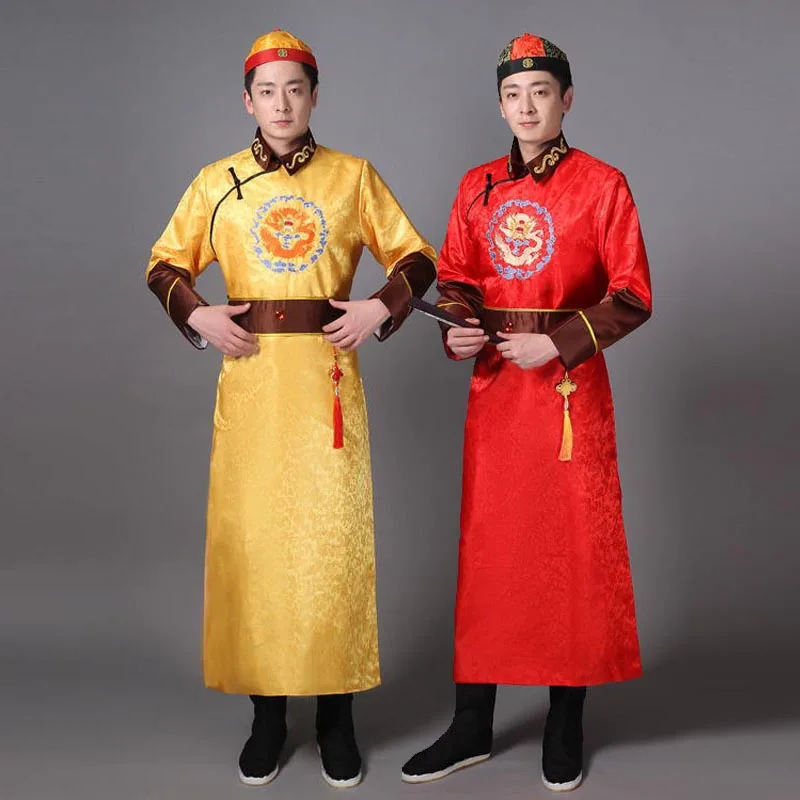 

Male Chinese Traditional Costume Long Robe Gown Tang Dynasty Costume for Stage Men Ancient Prince Hanfu Folk Clothing 89