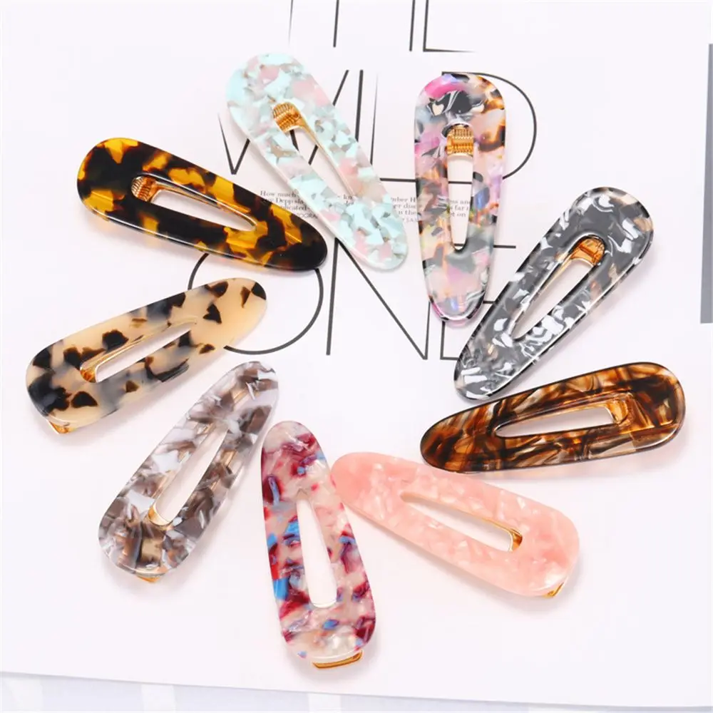 Женские Геометрические заколки для волос золотистые металлические в форме капли