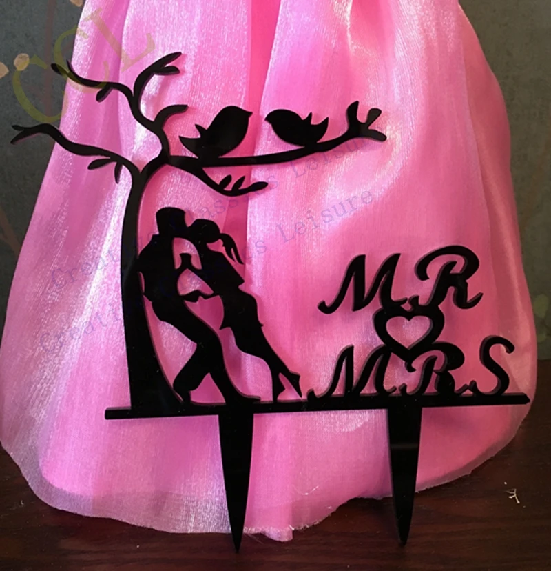 Топпер для свадебного торта силуэт невесты и жениха элегантный романтичный с