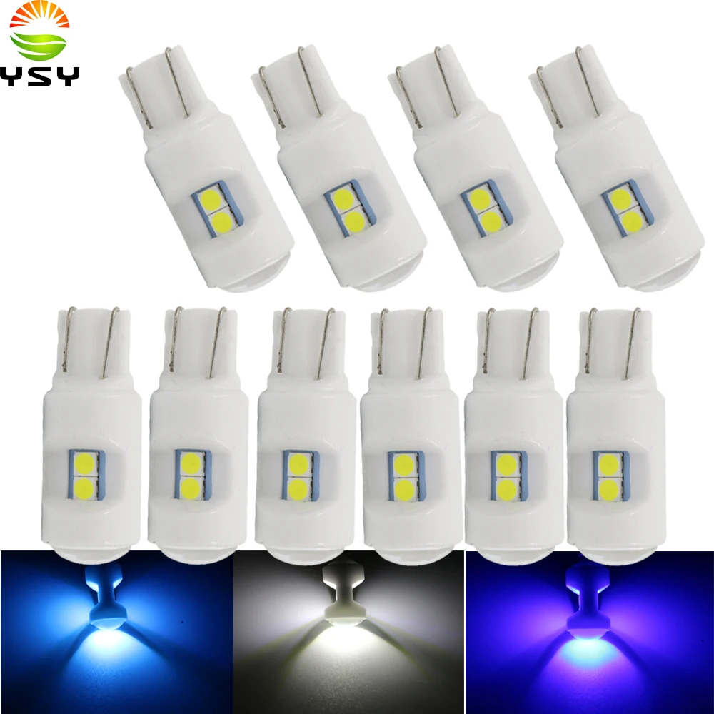 YSY 10X Новая керамическая Светодиодная лампа T10/W5W 3030 6SMD белая желтая габаритная для