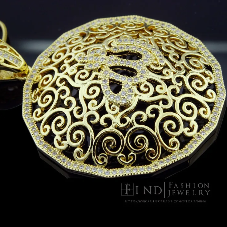 FJH60050575 классический проход 7 Gold Filled Аллах мусульманский Исламская выдалбливают
