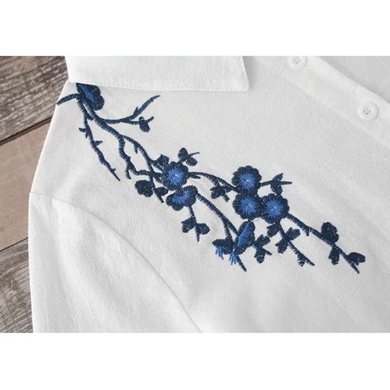 

Mori Girl Literature Spring autumn Dress Single Breasted Striped Patchwork woman dress Cotton and Linen Embroidery elegant Dress