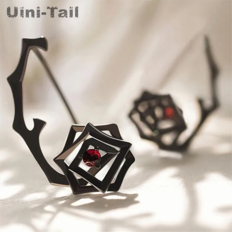 Серьги Uini Tail из стерлингового серебра 925 пробы Необычные геометрические серьги с
