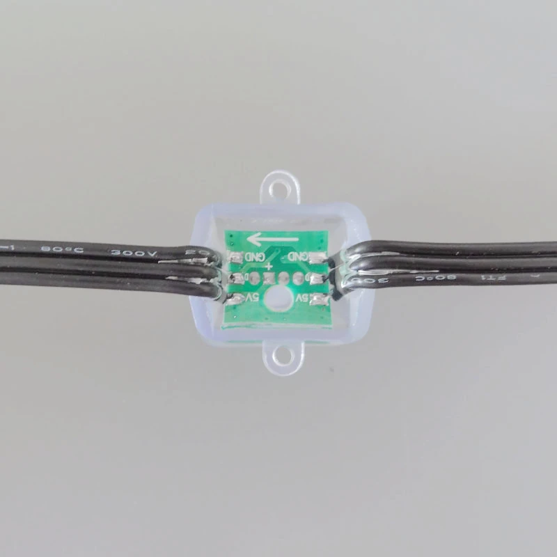 DC5V 12 мм WS2811 квадратный светодиодный пиксельный модуль черный провод диффузный