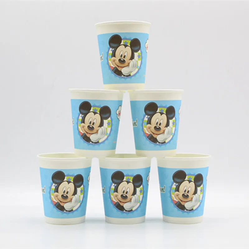 6pcs Животные анимация мультфильм Микки Маус Синяя тема Микки Маус одноразовая посуда День рождения украшение для детей - Цвет: 6pcs