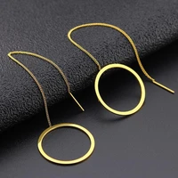 size 25mm round chain trendy brief titanium stainless steel colors plated men earring drop earrings for women classic jewelry
