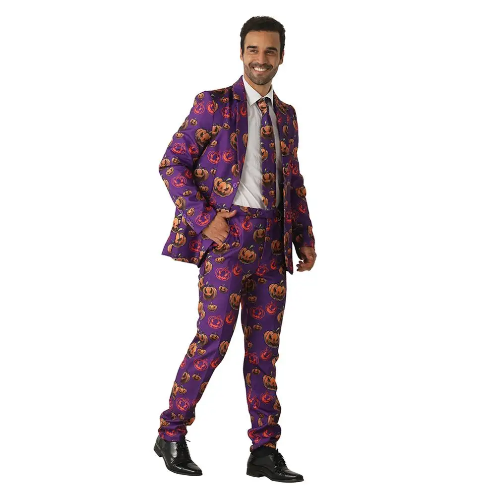 Crazy Suit костюм на Хэллоуин для взрослых мужчин с тыквой пиджак брюки галстук