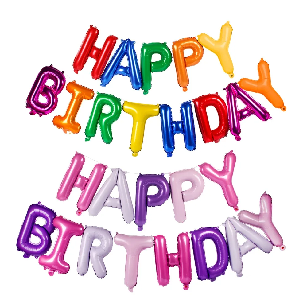 QIFU 16 дюймов с днем рождения воздушные шары из фольги в виде букв Детские Сувениры