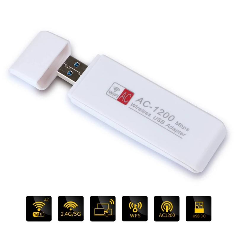 1200 Мбит/с Беспроводные Usb сетевые карты 11Ac двухдиапазонный 2 4G/5 8 Ghz Wifi адаптер