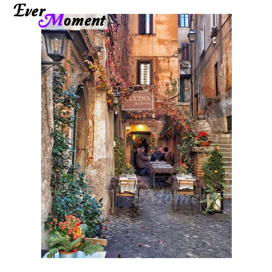 Ever Moment Diamond Painting Landscape Building Stair 5D DIY Picture Of Rhinestone Full Square Drill Embroidery 3F1720 | Дом и сад