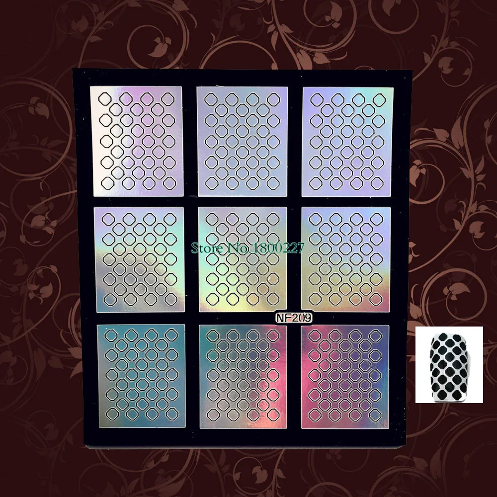 Винил для ногтей трафарет многоразового стемпинга дизайн полый наклейки Черный