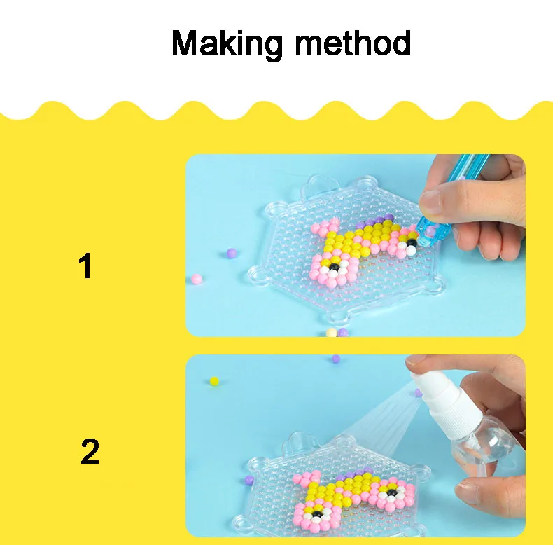 1 компл. волшебные бусины DIY паззлы для детей красочный водяной туман perler бусины 3d головоломка 1000 шт. pieducational монтессори игрушка