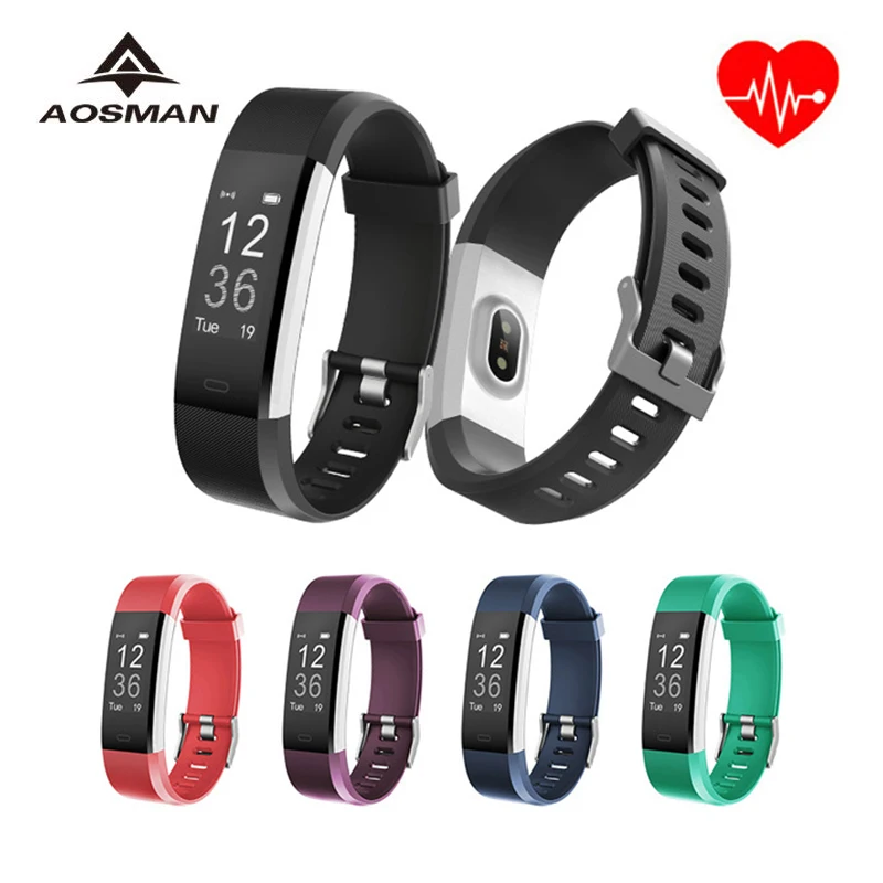 AOSMAN ID115Plus ofertas del dia спортивный браслет на запястье пульсометр фитнес трекер Смарт
