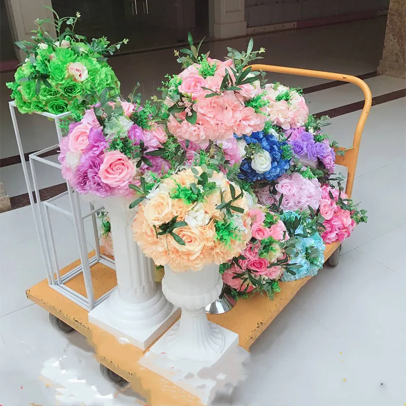 

Wedding Simulation Road Lead Flower Roman Column Flower Stand T Stage Decoration Festival Party Background Layout