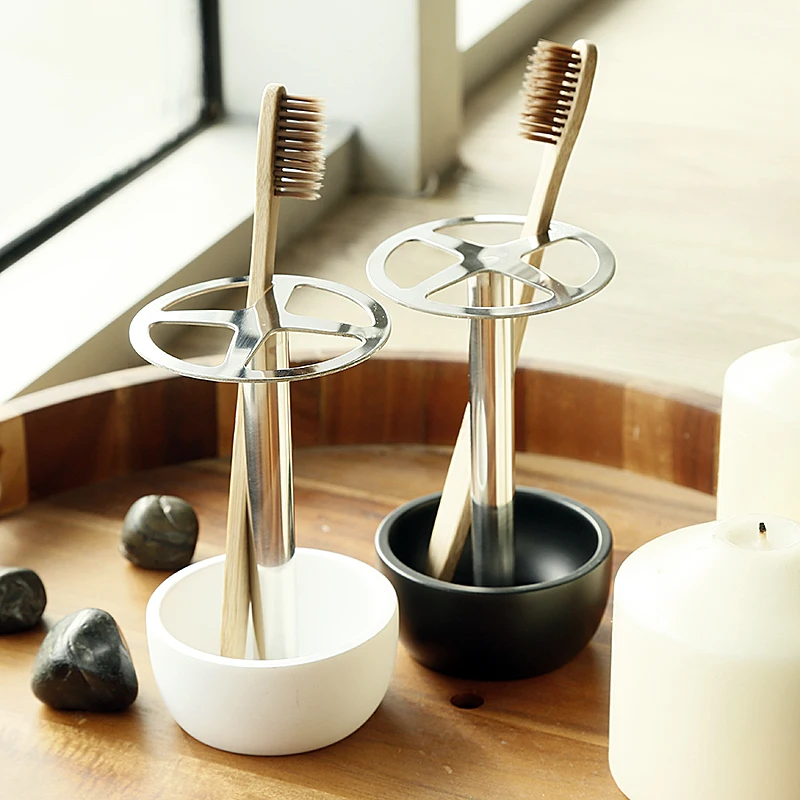 

304 stainless steel +ABS toothbrush holder punch-free Creative pen holder fork chopsticks storage desktop rack Bathroom Shelves