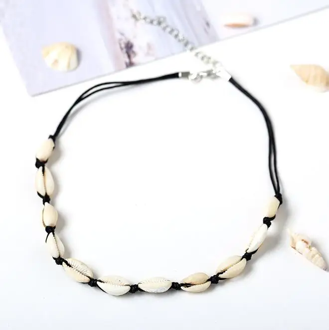 

Bohemian Natural Shell Cowrie Necklace for Women Charm Conch Seashell Collar Choker Beach Boho Summer Necklaces Jewelry Collares