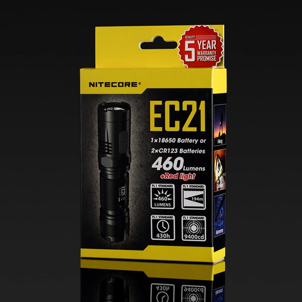 Бесплатная доставка NITECORE EC21 Whithe + красный CREE XP G2 R5 2x светодиоды фонарик Алюминий