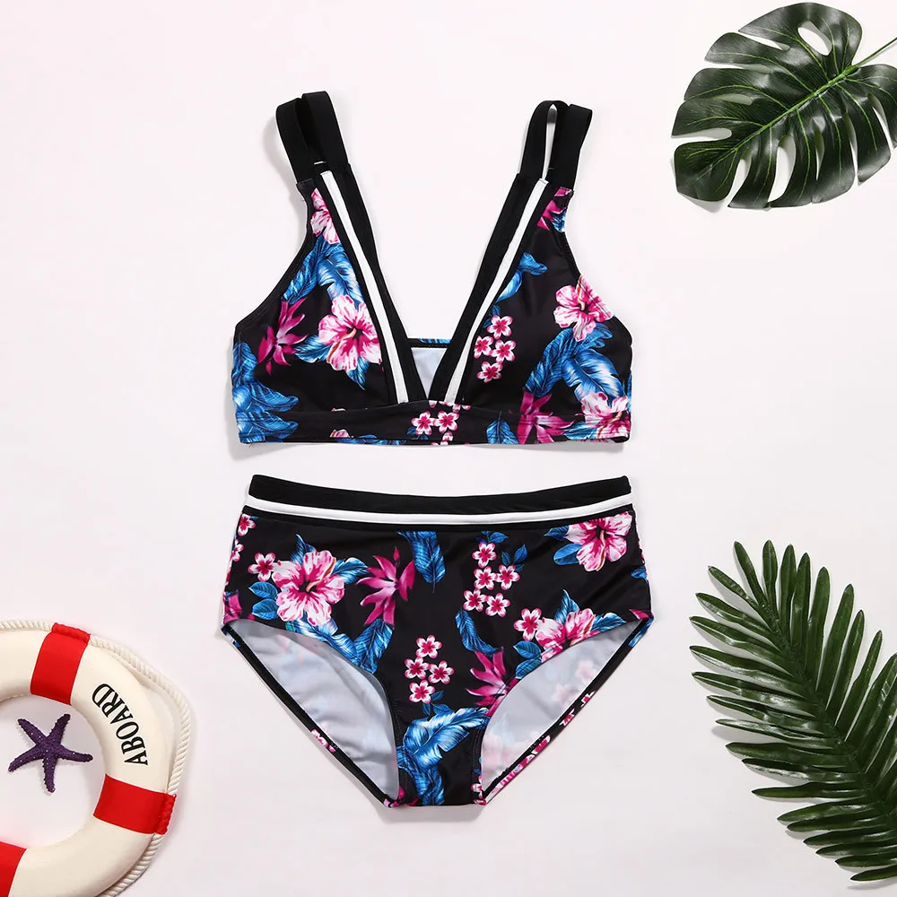 Женский сексуальный купальник большого размера XXXXXL комплект бикини с цветочным