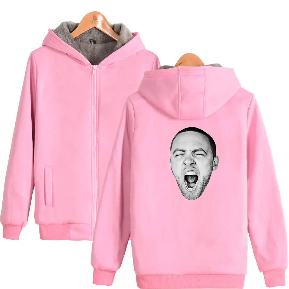 LUCKYFRIDAYF 2018 Mac Miller Толстая зимняя толстовка на молнии мужская и женская куртка