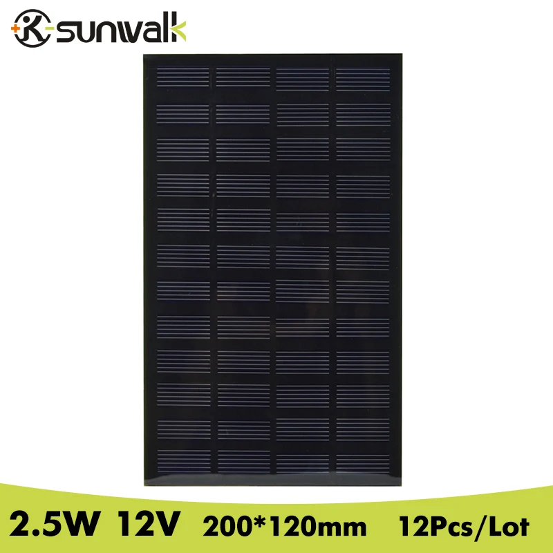Солнечная панель SUNWALK 12 шт. 2 5 Вт В монокристаллическая ПЭТ ламинированная