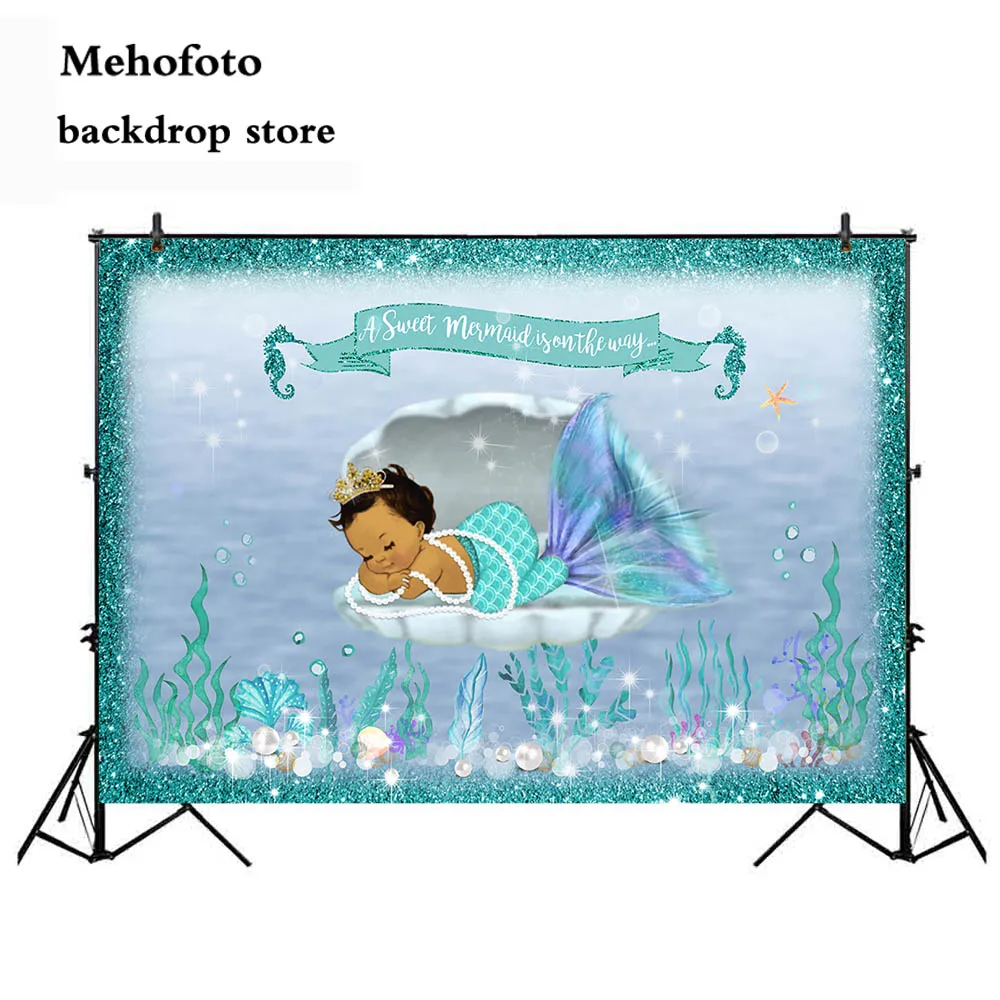 

Sweet Mermaid Photography Backdrop Little Princess Photo Background Newborn Birthday Party Decoration DIY Props 249