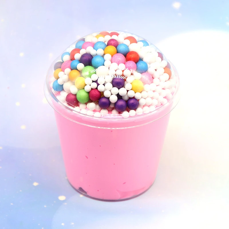 Цветной слайм 150 мл пушистая пенопластовая глина светильник кие товары сделай