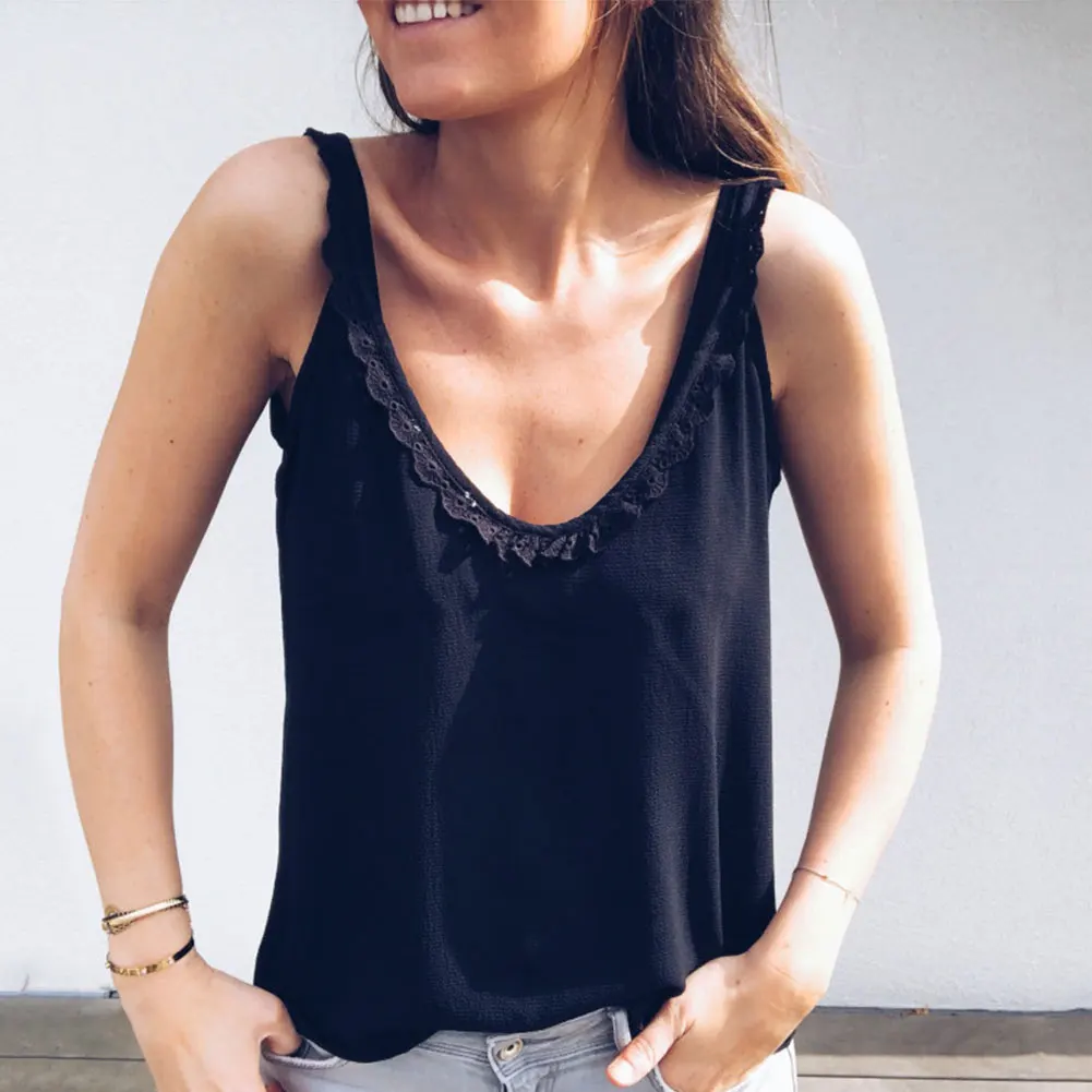 Сексуальные Женщины Девушки Твердые v образным вырезом кнопки шифон случайные