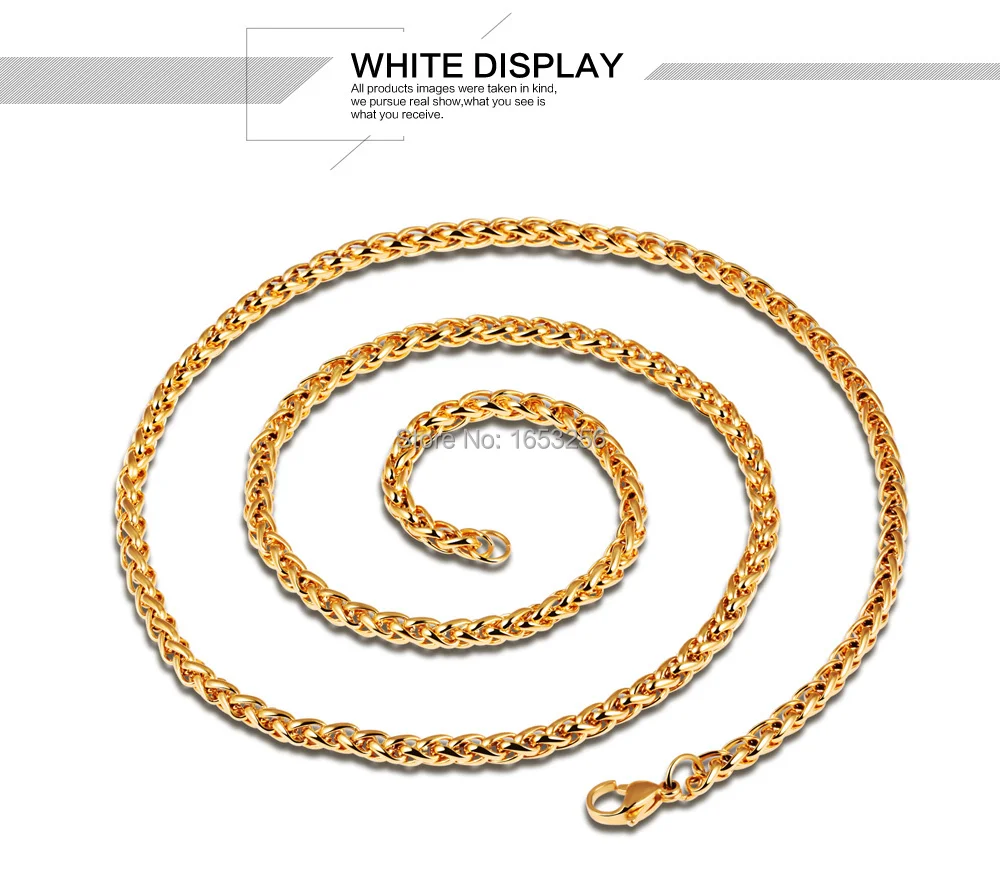 Цепочка Из Нержавеющей Стали 316L под золото 18-36 дюймов 6 мм