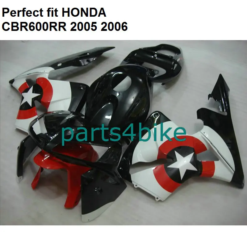 Комплект обтекателей для кузова Honda белый звездный черный CBR600RR 2005 2006 комплект CBR