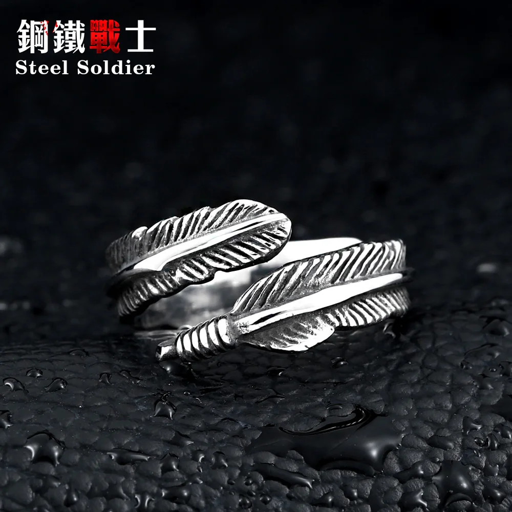Кольцо из нержавеющей стали с перьями для маленького пальца|feather ring|rings for fingersring