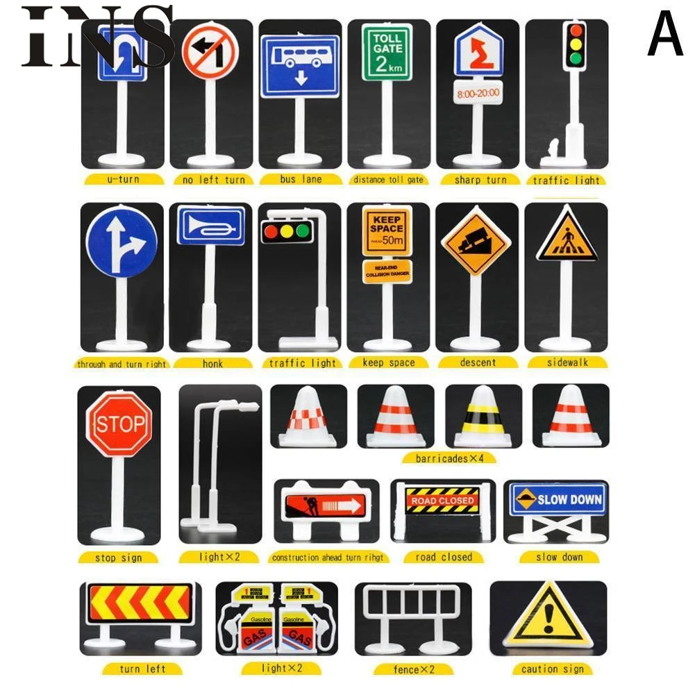 28 шт. автомобильные игрушечные аксессуары Дорожные знаки детские игровые