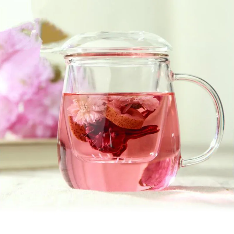 Маленький стеклянный чайник ручной работы с чайным фильтром простые утренние