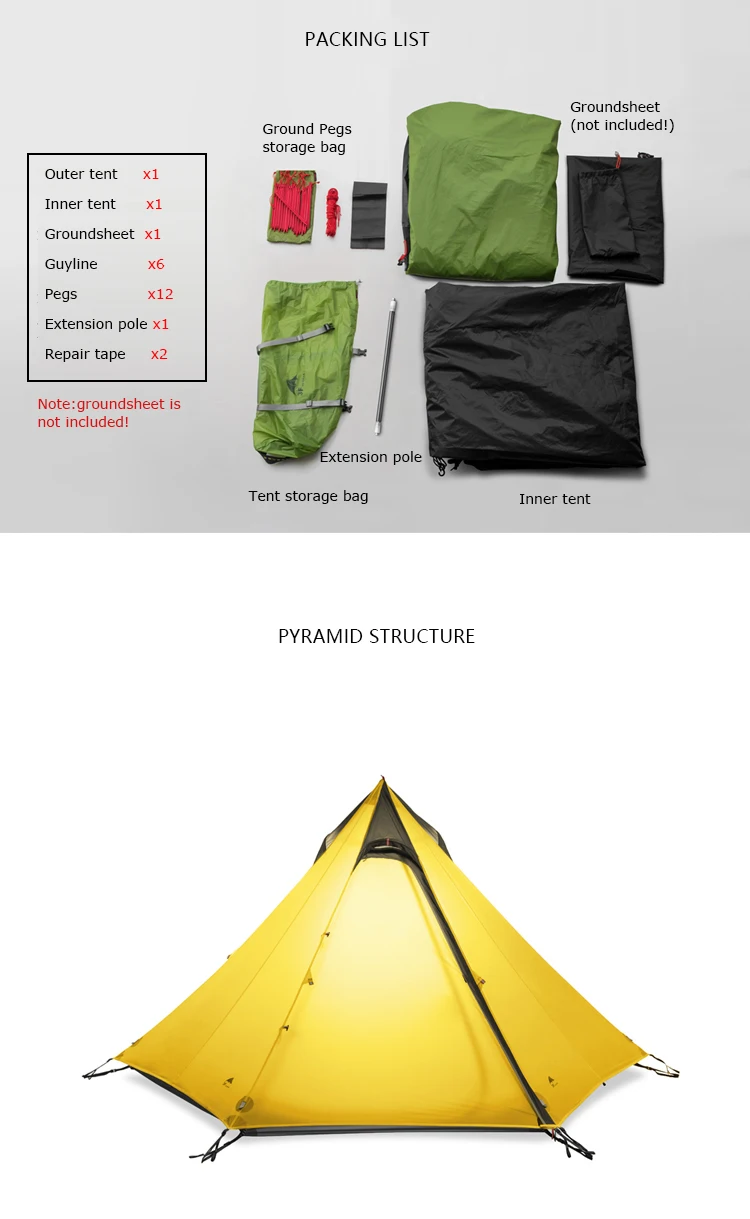 3F UL gear CangYuan3 Сверхлегкий 15D с силиконовым покрытием для 2 до 3 человек туристический тент 3 сезона для кемпинга, пешего туризма, трекинга