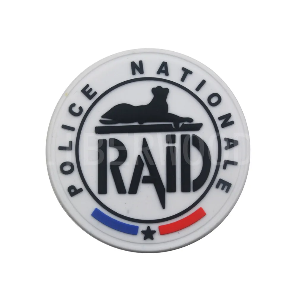 PVC-RAID GIGN RAID Франции армии ПВХ патч Британский S.A.S. SAS GIS Италия спецназ 3D ПВХ крюк петля Резиновый патч OPS Тактический значок - Цвет: PVC-RAID