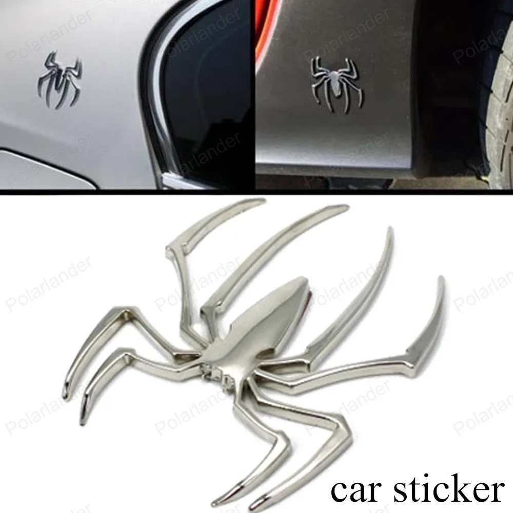 Новое поступление серебро 3 D автомобилей Металл Наклейка паук стикер Тюнинг