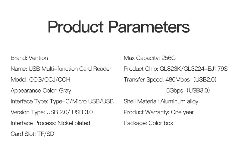 Vention Mini SD OTG кард-ридер USB 3,0 2,0 Micro USB 3,0 2,0 до type C кард-ридер Micro SD TF кард-ридер для портативных ПК