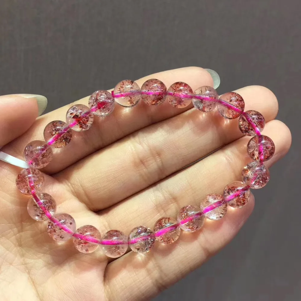8 2 мм натуральный кварцевый браслет с кристаллами Lepidocrocite для женщин мужчин