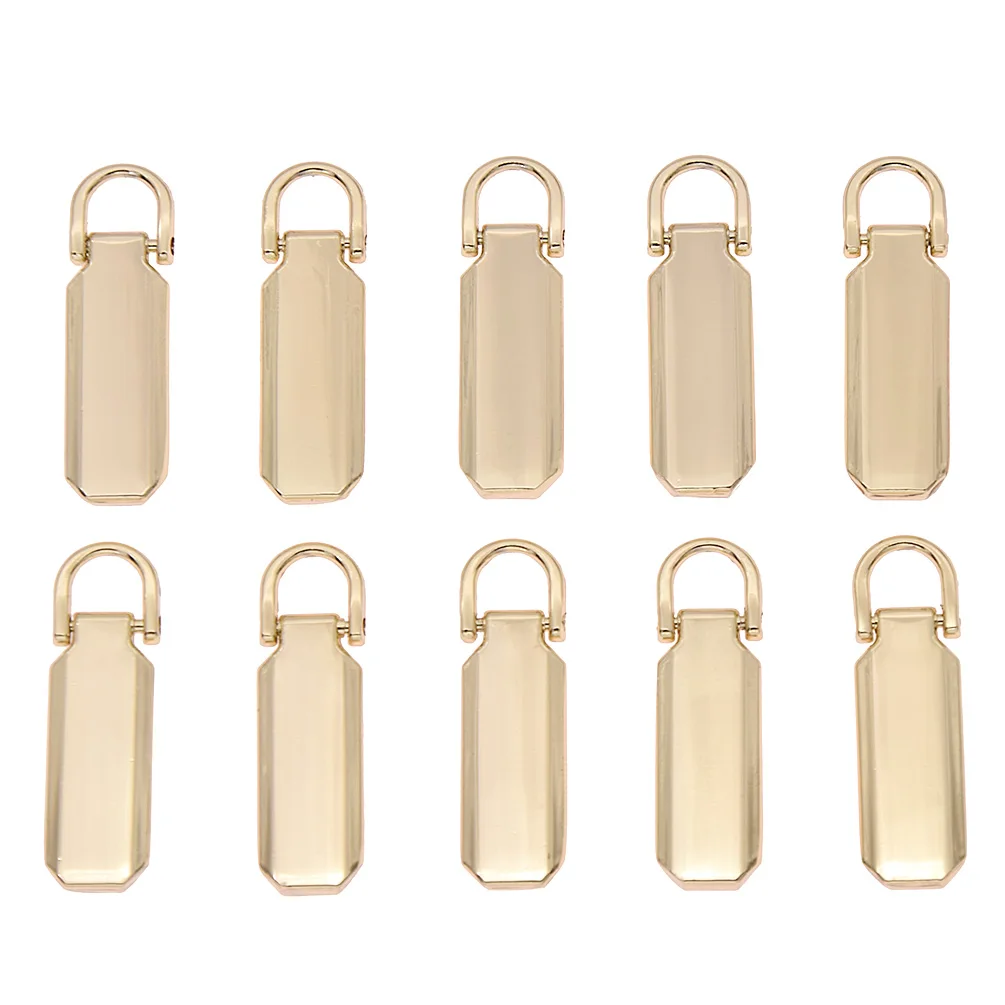 Light Gold 10 шт. съемные 3#5# металлические съемники на молнии для ползунков, комплекты для ремонта головы, тяговые застежки-молнии, вкладки, аксессуары для шитья - Цвет: Light Gold