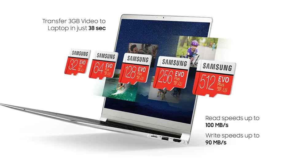 Карта памяти SAMSUNG Micro SD 256 ГБ 32 ГБ 64 Гб 128 ГБ 512 ГБ SDHC SDXC класс EVO+ класс 10 C10 UHS TF SD карты транс флэш Microsd