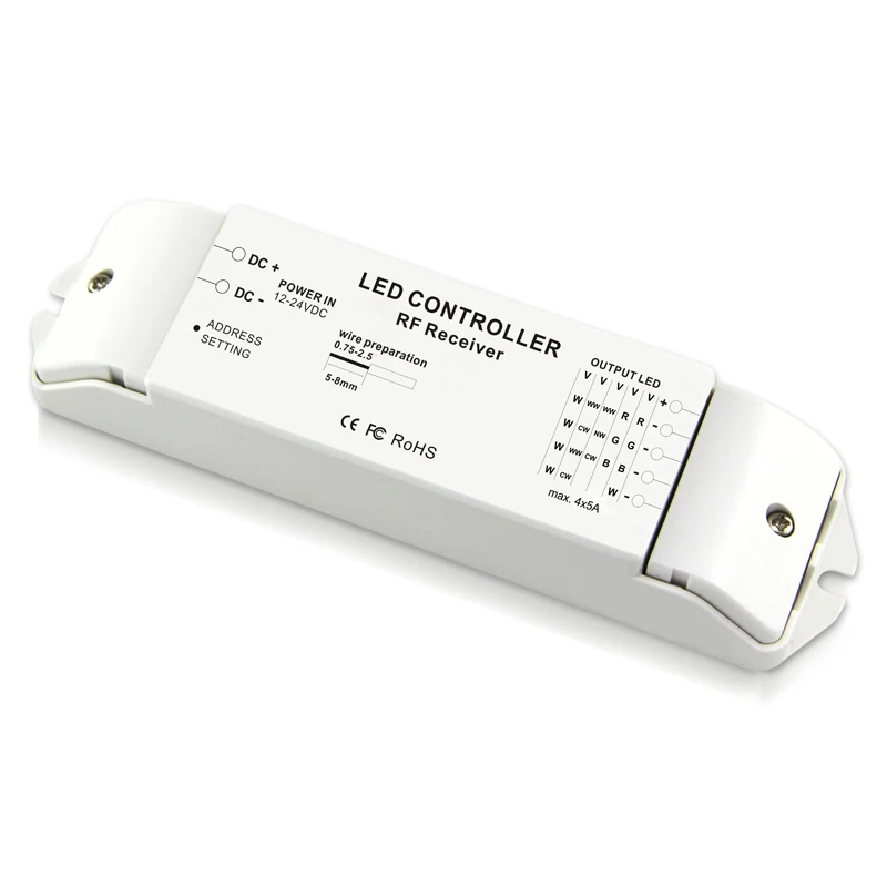 Новый RGB/RGBW контроллер Светодиодная лента приемник T3 + R4 выходной ток Макс 5Ax4CH DC 12v